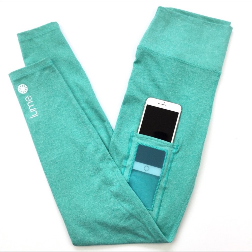 Turquoise Lume high rise smart phone leggings